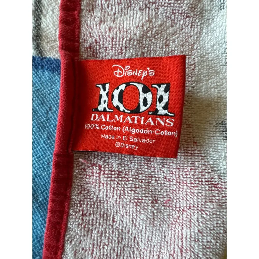 Vintage 90s Disney 101 Dalmatians Franco Cotton Beach Towel 54x27